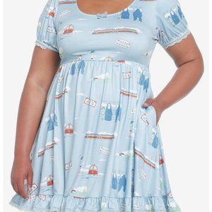 Studio Ghibli Spirited Away Sea Railway Ruffle Dress Plus Size (SIZE 2X NWT)
